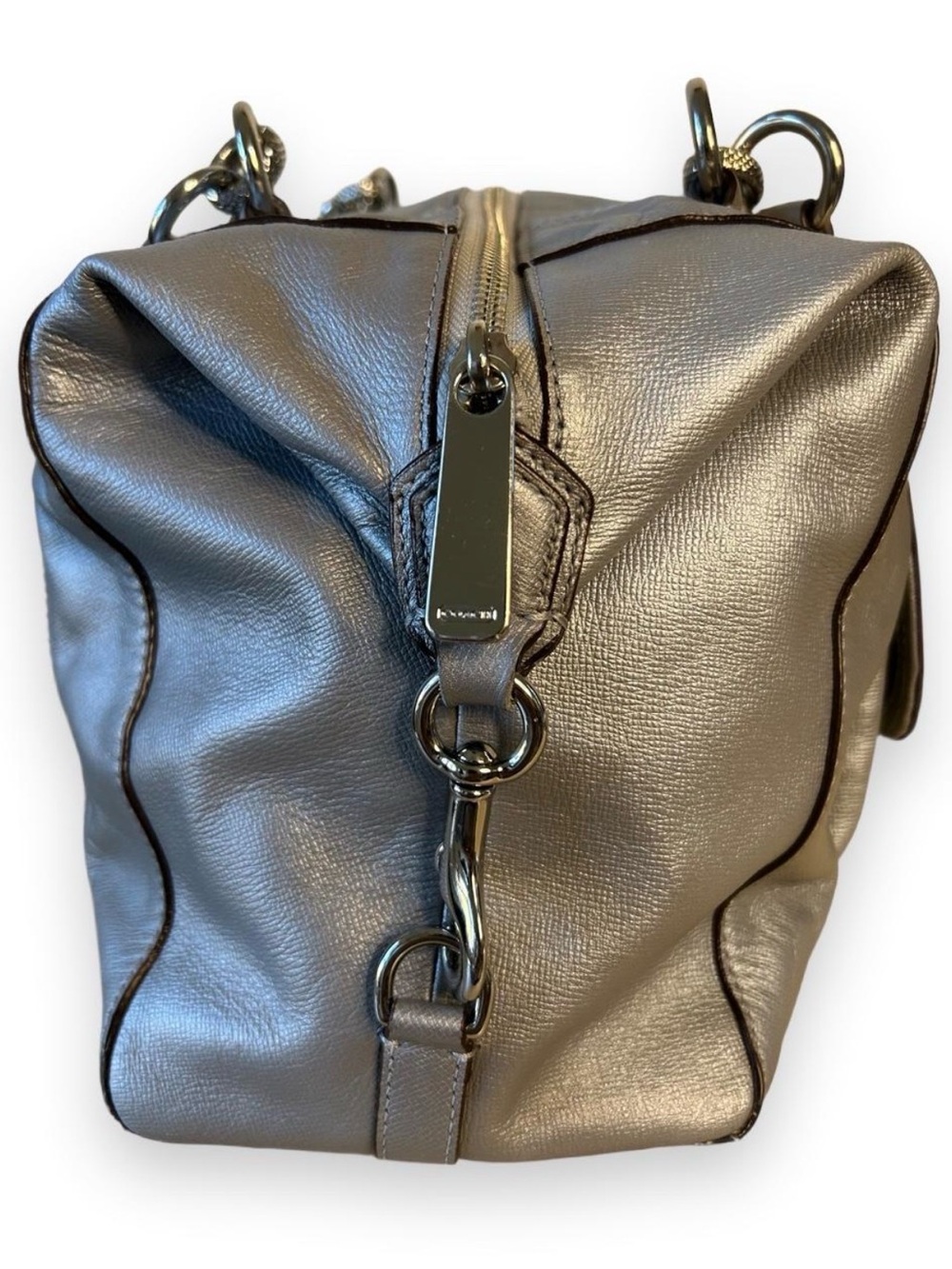 Coach Campbell Large Leather Turnlock Satchel - Picture 6 of 14